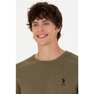 Erkek Haki Melanj Basic Kazak