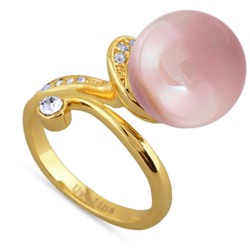 Кольцо (Майорка 12мм холодно-розовая; покрытие золото)