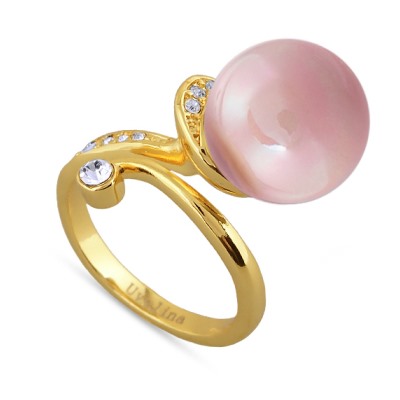 Кольцо (Майорка 12мм холодно-розовая; покрытие золото)