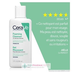 Cerave Gel Moussant - Peaux Normales à Grasses 88ml Format Voyage