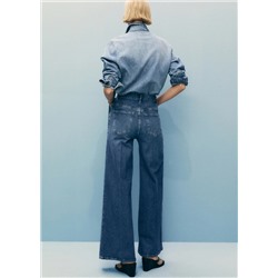 Jeans wideleg tiro alto