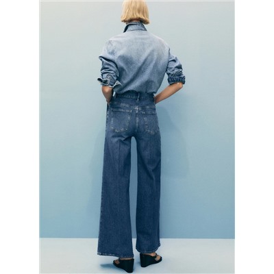 Jeans wideleg tiro alto