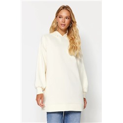 TRENDYOL MODEST Taş Kapüşonlu Cepli Scuba Örme Geniş Kalıp Overize Sweatshirt TCTAW22TW0151