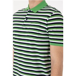 Erkek Regular Fit Polo Yaka Yeşil Tişört