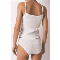 Braga clásica ancha algodón blanca estampado puntos