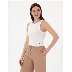Beyaz Ex. Slim Fit Crop Tişört