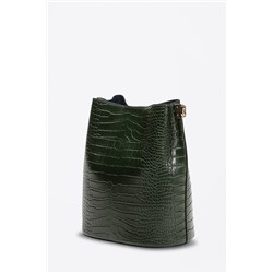 Bandolera de piel Bruna Croco Verde oscuro