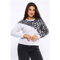 Женский свитшот леопард через плечо 2025-1