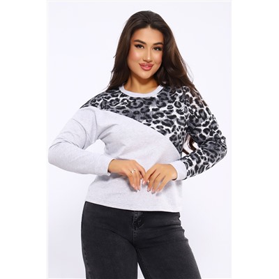 Женский свитшот леопард через плечо 2025-1