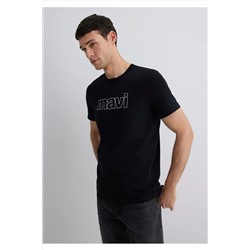 Mavi Logo Baskılı Siyah Tişört Slim Fit / Dar Kesim 065781-900
