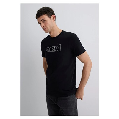 Mavi Logo Baskılı Siyah Tişört Slim Fit / Dar Kesim 065781-900