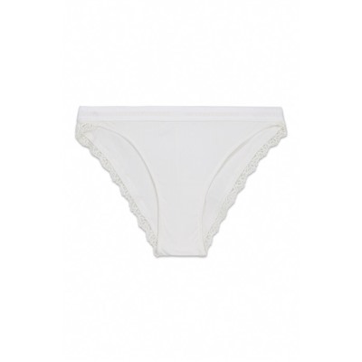 Braga clásica algodón canalé blanca