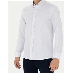 Lacivert Slim Fit Uzun Kollu Gömlek