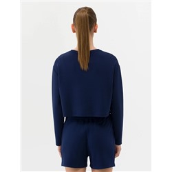 Lacivert Crop Top Sweatshirt