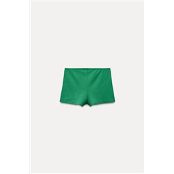 RIBBED SHORTS WITH PARIS EMBROIDERY
