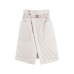 Falda cruzada de seda Beige