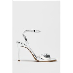 PATENT-FINISH HIGH-HEEL SANDALS