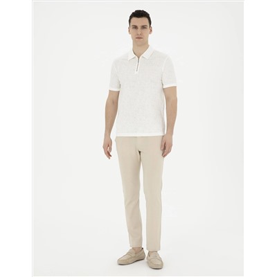 Ekru Slim Fit Tişört