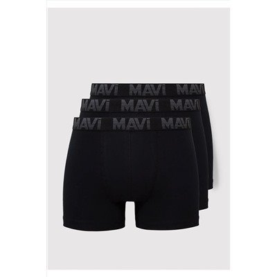 Mavi 3lü Siyah Basic Boxer 0911504-900