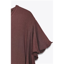 T-SHIRT WITH RUFFLE SLEEVES