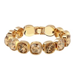 Браслет Триумф (кристаллы SW шампань, мед 10мм; покрытие золото) 17-20см, Есть комплект