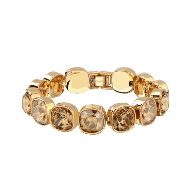 Браслет Триумф (кристаллы SW шампань, мед 10мм; покрытие золото) 17-20см, Есть комплект