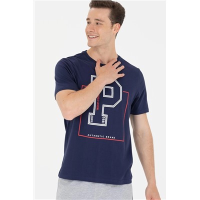 Erkek Lacivert Bisiklet Yaka Tişört