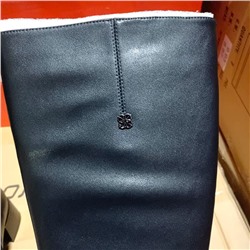 Экспорт в Россию. Кожаные демисезонные сапоги с круглым носком на толстом каблуке. Тоф*а