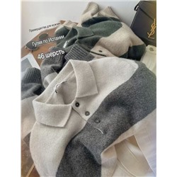 Мужской пуловер поло из смесовой шерсти МАНГ*О