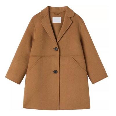 Детское шерстяное пальто средней длины