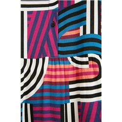 Vestido corto camisero geometrías