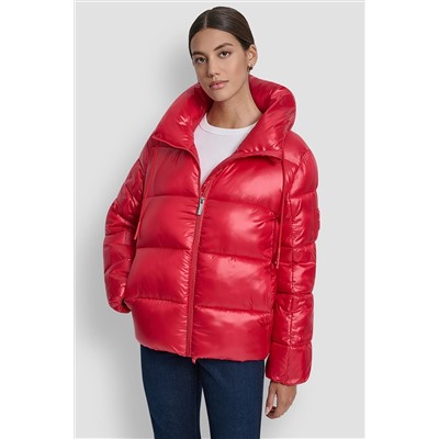 FUNNEL-NECK LIGHTWEIGHT PUFFER JACKET