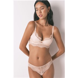 Tanga encaje tul rosa