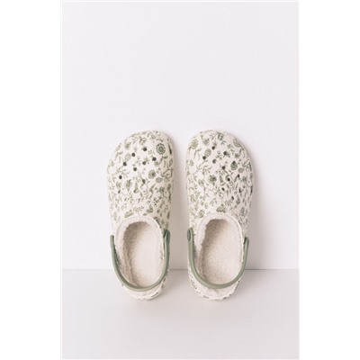 Zapatillas casa flores verde