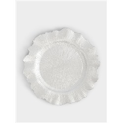 Тарелка подстановочная, 33 см, пластик, серебристая, Iceberg