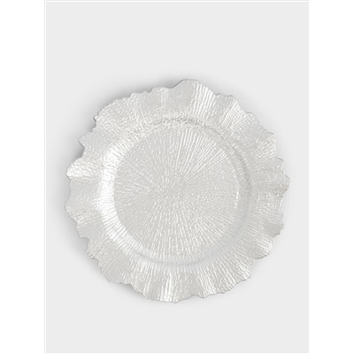 Тарелка подстановочная, 33 см, пластик, серебристая, Iceberg
