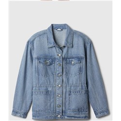 Cinched-Waist Denim Jacket
