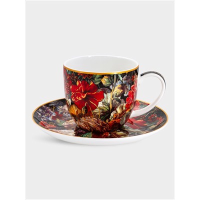 Чашка с блюдцем, 250 мл, Натюрморт с маками, Х. Рейкерс