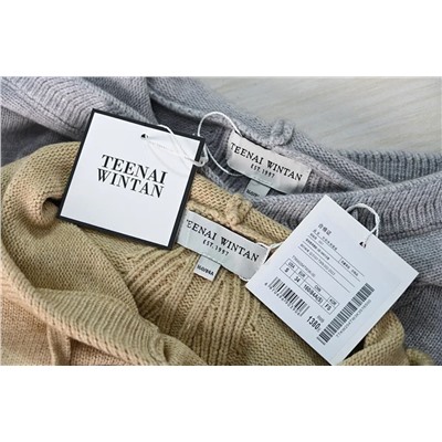 Женский шерстяной свитер грубой вязки с капюшоном и длинными рукавами TEENA*I WINTA*N