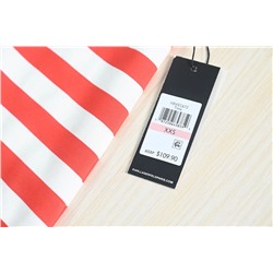 Женское платье Kar*l Lagerfel*d в американском стиле А-силуэта в контрастную полоску  Материал: 40% вискоза, 33% нейлон, 22% полиэстер, 5% эластан Размер: кр.полосы - XXS, XS, M, L, XL, черн.полосы - XXS, XS