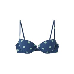 Top bikini balconette estampado lunares azul