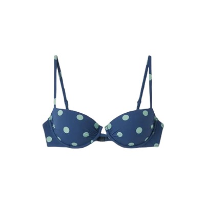 Top bikini balconette estampado lunares azul