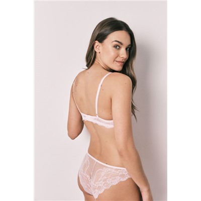 Sujetador triangular relleno encaje rosa CHARMING