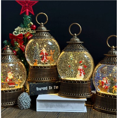 Светильник в виде новогоднего снежного шара 🌲  Это просто моя любовь 😍 как там красиво блестит снег 2 режима: с музыкой и без