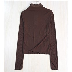 Узкая трикотажная водолазка с длинными рукавами и воротником-стойкой