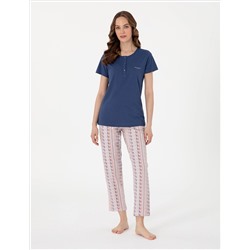 İndigo Kısakollu Pijama Takımı
