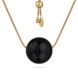 Кулон Геометрия (эмаль черная 25мм; покрытие золото), Есть комплект