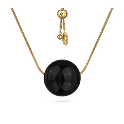 Кулон Геометрия (эмаль черная 25мм; покрытие золото), Есть комплект