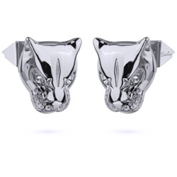 Серьги Пантера (кристаллы SW белые; покрытие родий), Есть комплект