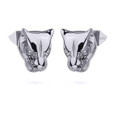 Серьги Пантера (кристаллы SW белые; покрытие родий), Есть комплект